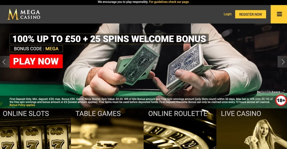 Screenshot from Mega Casino