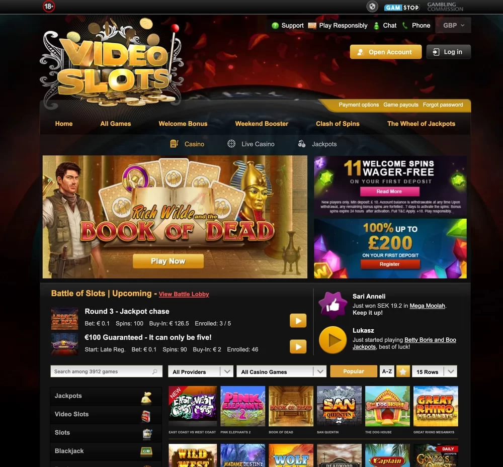 Videoslots - launched 2011